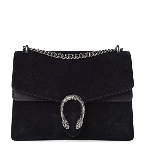 gucci suede medium dionysus shoulder bag black